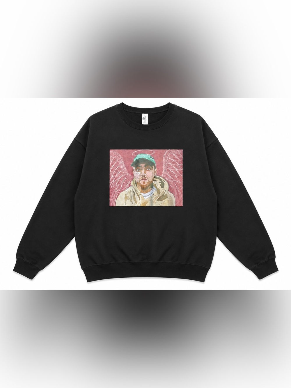 Mac Miller (Angel) Black/Red Streetwear Crewneck Sweatshirt Lg